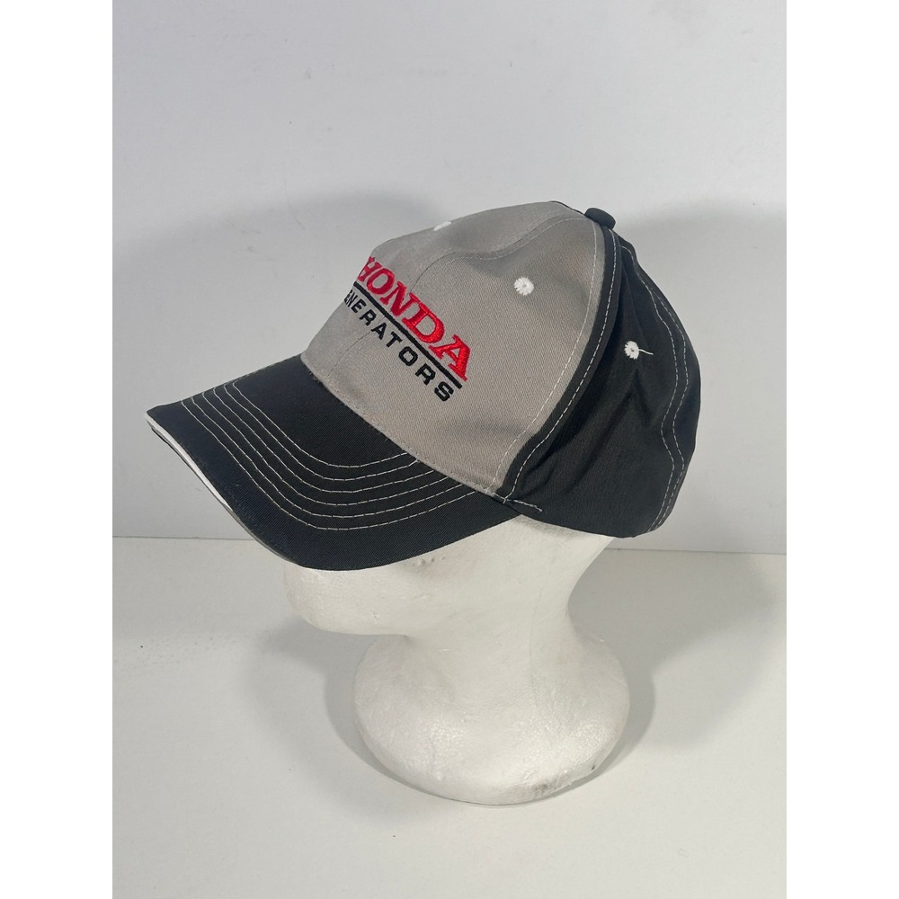 Honda Generators Hat Black Grey Embroidered Logo Adjustable Baseball Cap